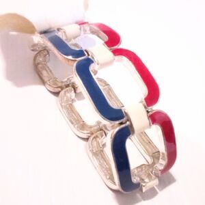Robert Rose NWT Red White and Blue Enamel Stretch Bracelet